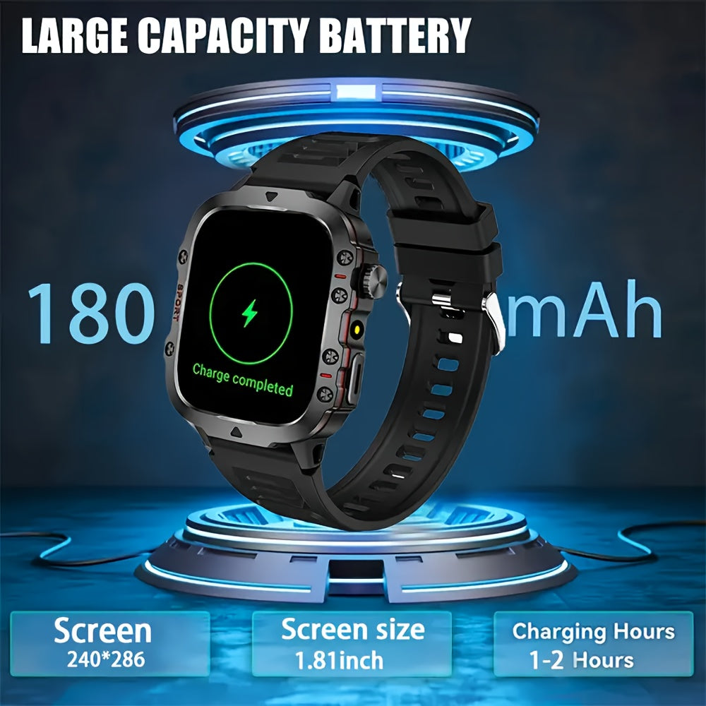 [Smartwatch for Men/Women] New Smartwatch for Men and Women - Wireless Calling/Text Messages/Multiple Sports Models/Remote Camera Control/Fitness Tracker, Compatible with iPhone & Android, USB Charging, Silicone Strap, Modern