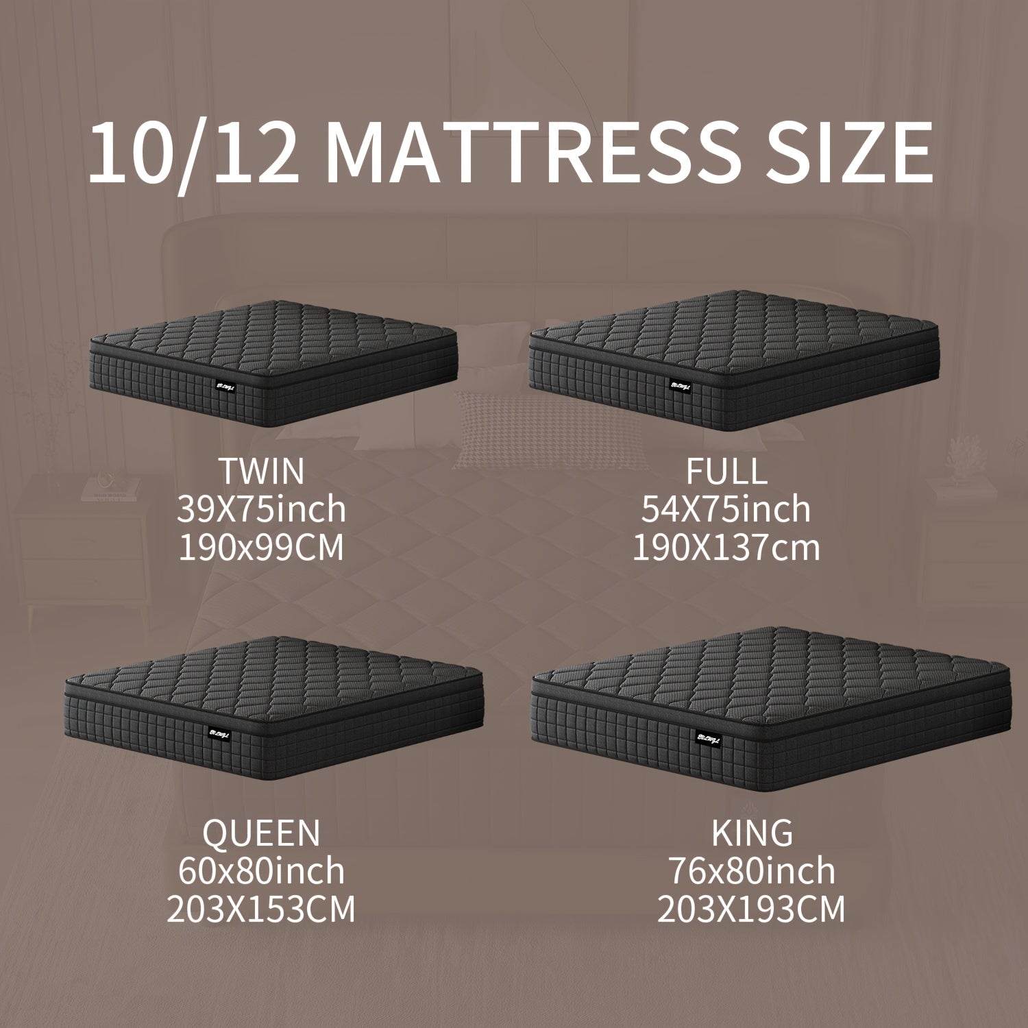 Luxury gel memory foam mattress 12 inch twin bed full size hypoallergenic mattress, medium hardness, European top design, comfortable sleep - can provide twin mattress, home Valentine's Day decorations, home furniture, home d