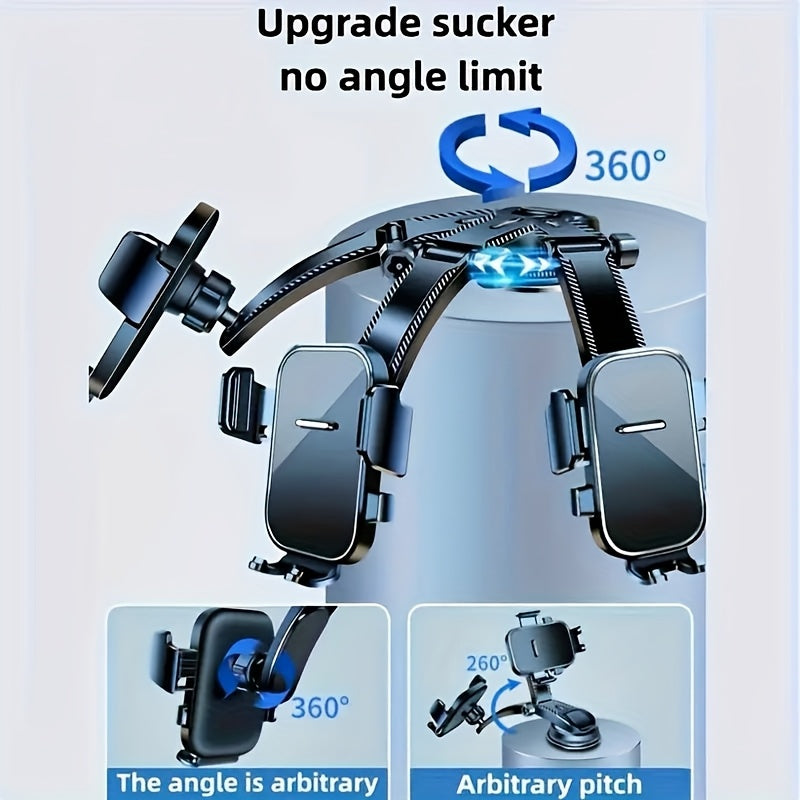 [Rotating Car Phone Holder] 360° Rotating Adjustable Car Dashboard Phone Holder | Strong Suction Base, ABS Material, Hands-Free Smartphone Stand for Vehicle Ventilation Unit - Quiet Navigation Mount