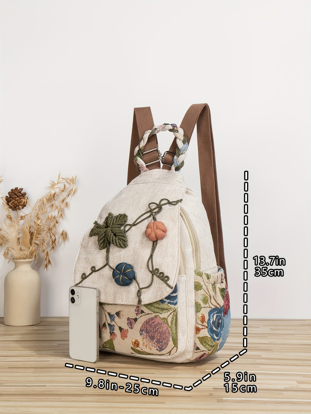 Bohemian Ethnic Style Backpack, Multi Functional Backpack, Can Be Used As A Shoulder Bag, Chest Bag, Or Single Shoulder Bag