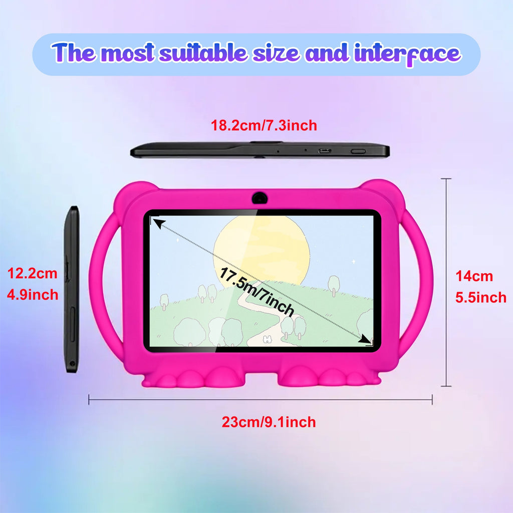7 Inch Tablet, 32GB ROM 2GB RAM Android 11.0 Tablet with 2.4G WiFi, Eye Protection Screen, Parental Control, Education APP, Dual Camera, Shockproof Case, Games