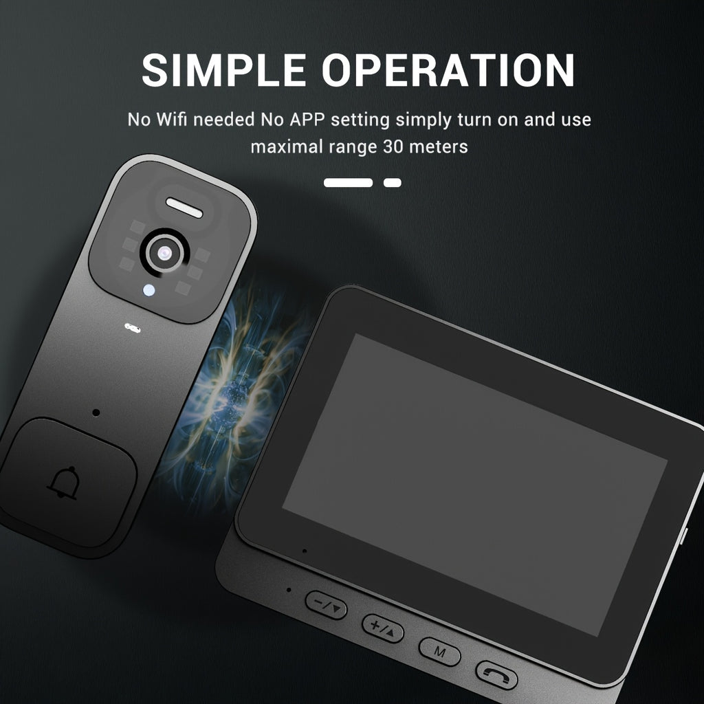 X7/NT601/X6 SMart Video Doorbell With 4.3" Display: No WiFi Needed & 128GB Storage | 300K Pixel Auto-Capture + 3+ Month Battery | 90-Min Charging - Home Security System For Apartments/Houses