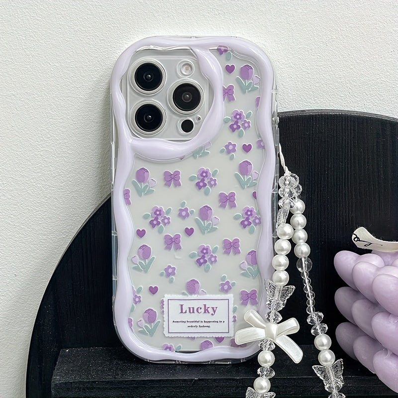 A stylish and thick shockproof phone case with unique design, cute print with lanyard chain phone case for Apple series 111213141516promax series A05/A15/A25/A35/A55/S23/S24Ultra/S25Ultra