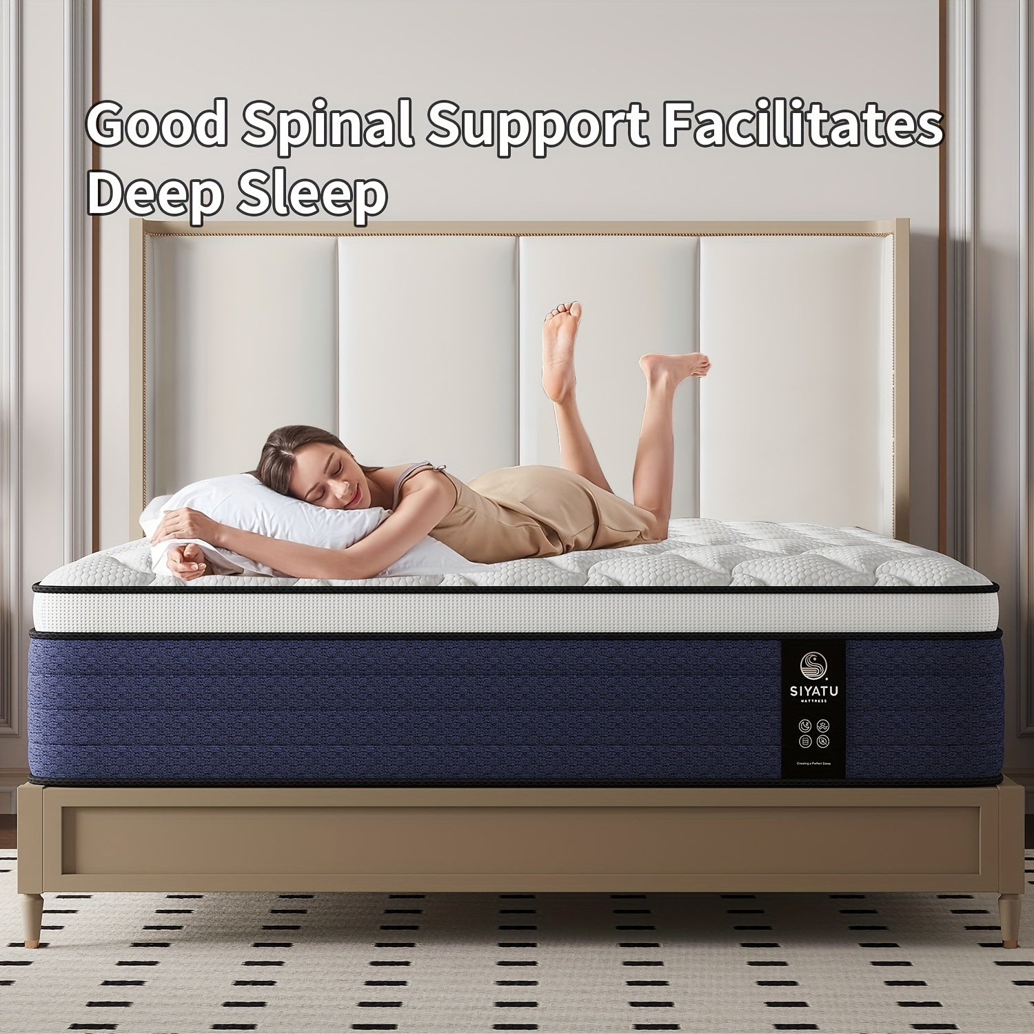 10/12/14 Inch King Sizes Mattress, Queen Size Mattress, Full Size Mattress, Twin, with Ergonomic, Individual Springs&Memory Foam, Medium Firm Feel, Pressure Relief, Comfortable Sleeping, Modern Comfortable Home Furnishings.