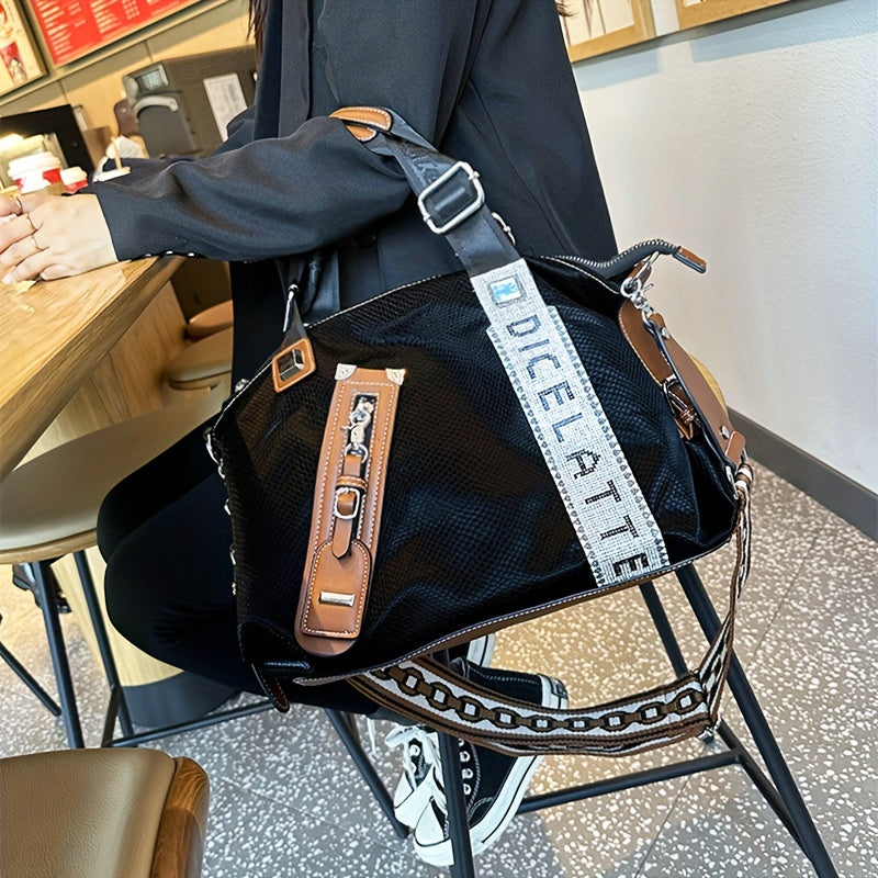 [Tote Bag] Trendy Tote Bag for Women, Large Capacity Bag, Shiny Rhinestone Decor