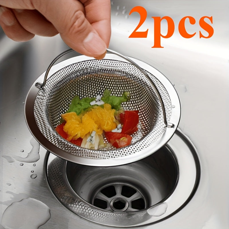 1pc Stainless Steel Drain Stopper With Anti-Slip Handle, Hair Catcher And Filter For Kitchen And Bathroom, Effortlessly Prevents Clogs And Blockages, Home & Kitchen Accessories