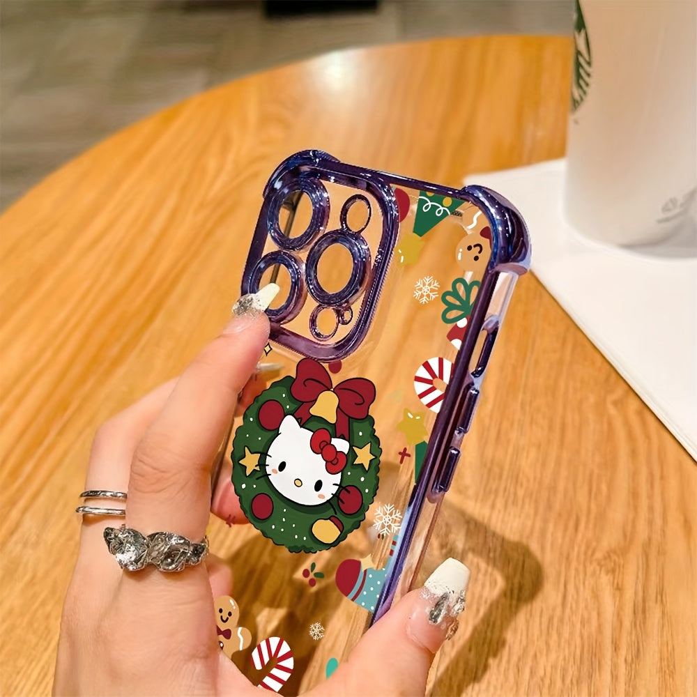 Christmas Cartoon Gift for hello kitty Phone Case Compatible with for iphone 17, 16E, 16, 15, 14, 13, 12, 11 Mini Pro Max Air X XR XSMAX 8 7 Plus, Shockproof Transparent Soft Back Cover, Christmas Phone Case, Phone Cases, Pho