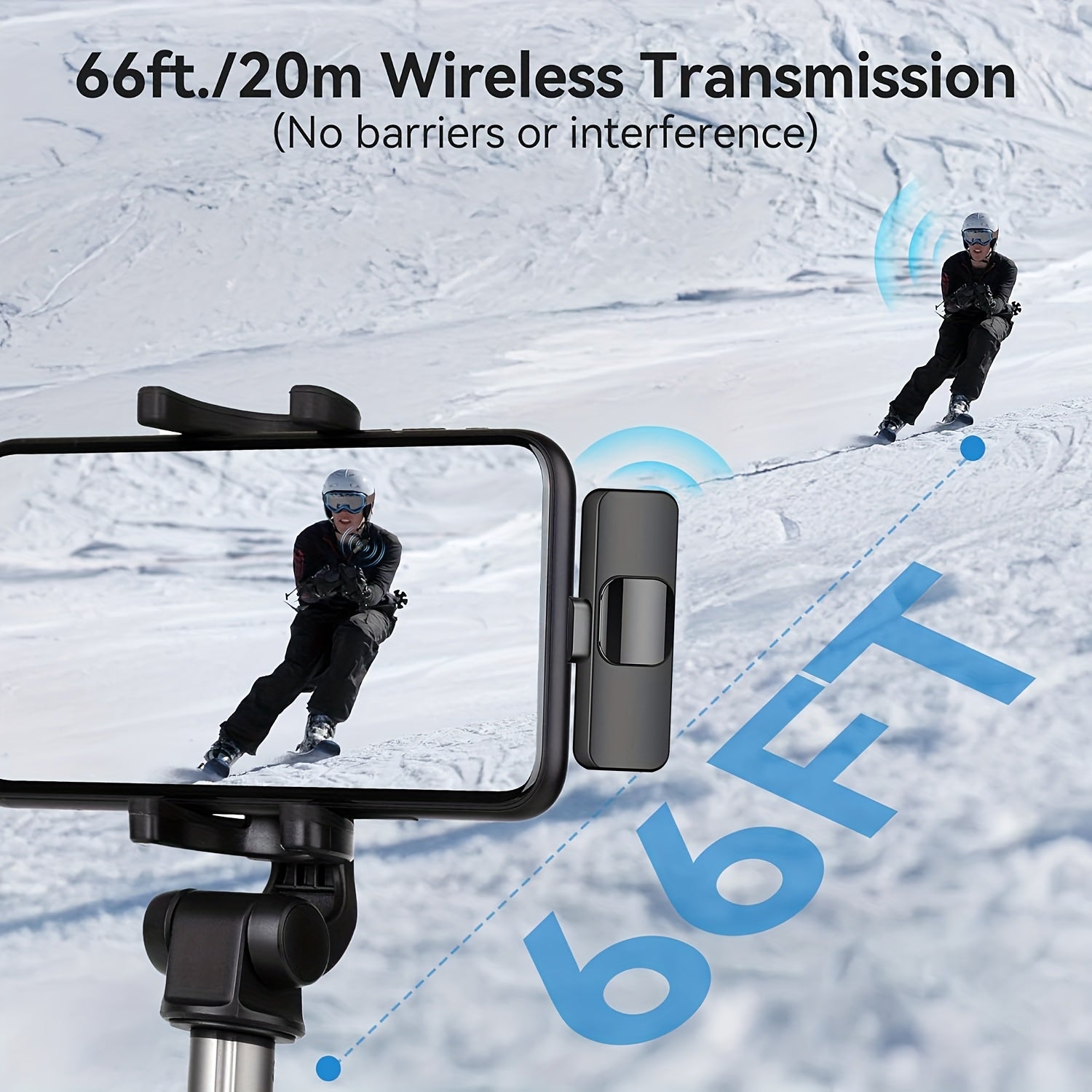 Wireless Lavalier Microphone, Clip Microphone for iPhone iPad Android, USB-C Cordless Plug And Play, Audio Video Recording Live Streaming Interviews Voiceover, Portable Compact Design