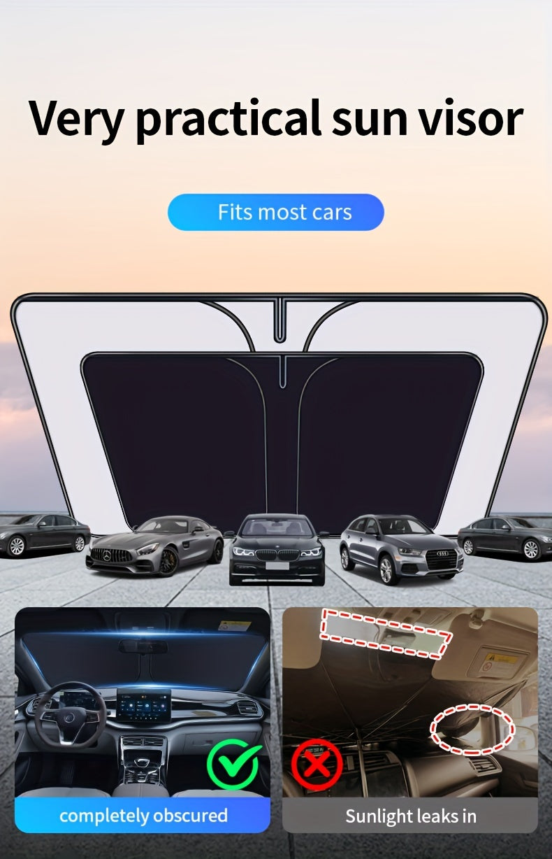 2024 New Front Window Sunblock Curtain - Car Sunshade Interior Windshield Heat Shield Sunshade Panel