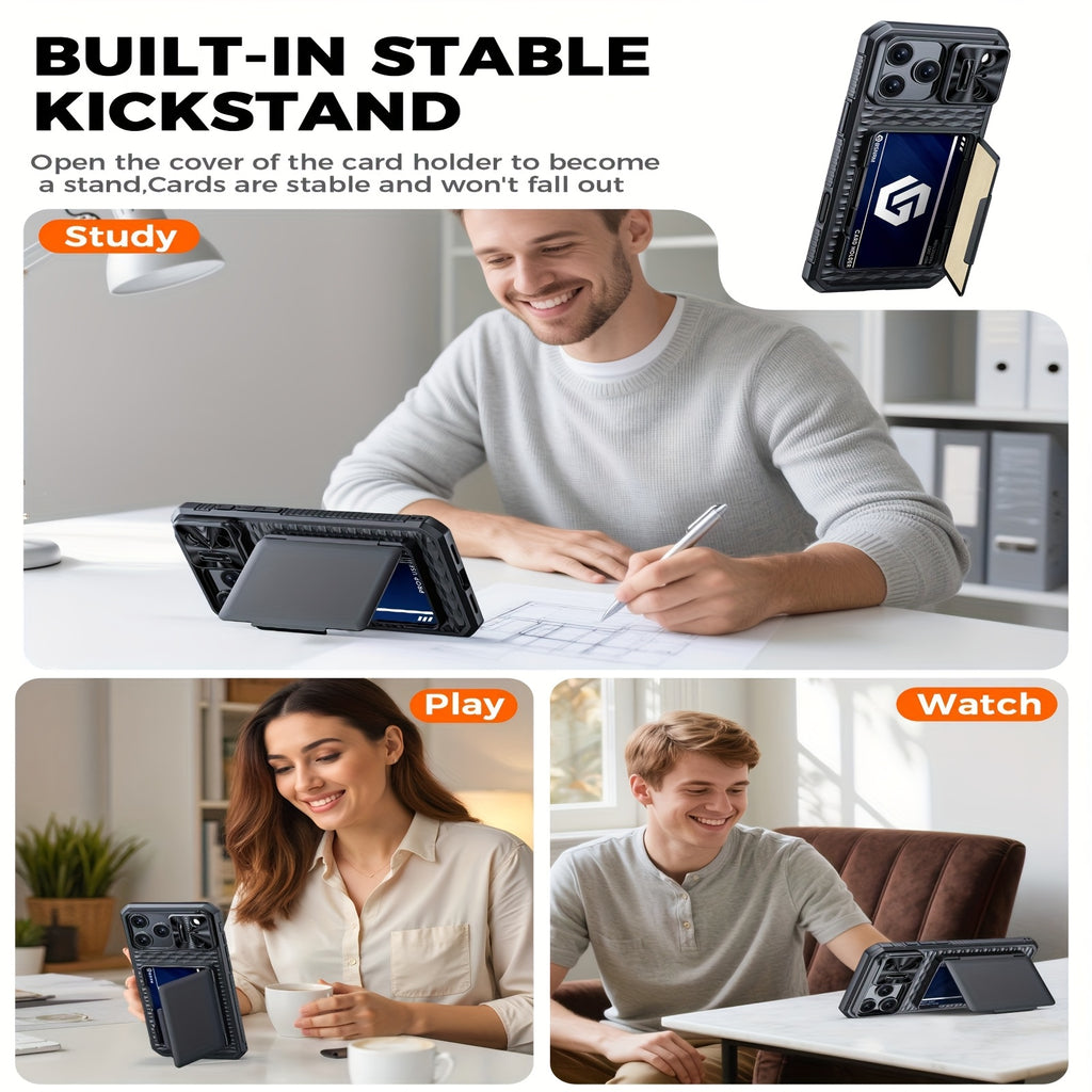 Compatible with iPhone 17 Pro Max Case Wallet (with mobile phone lanyard with Built - in Card Holder (Stores 4 - 5 Cards) | Slide Lens Cover & with Camera Control Capture Button |Halloween gifts/Thanksgiving gifts/Christmas g