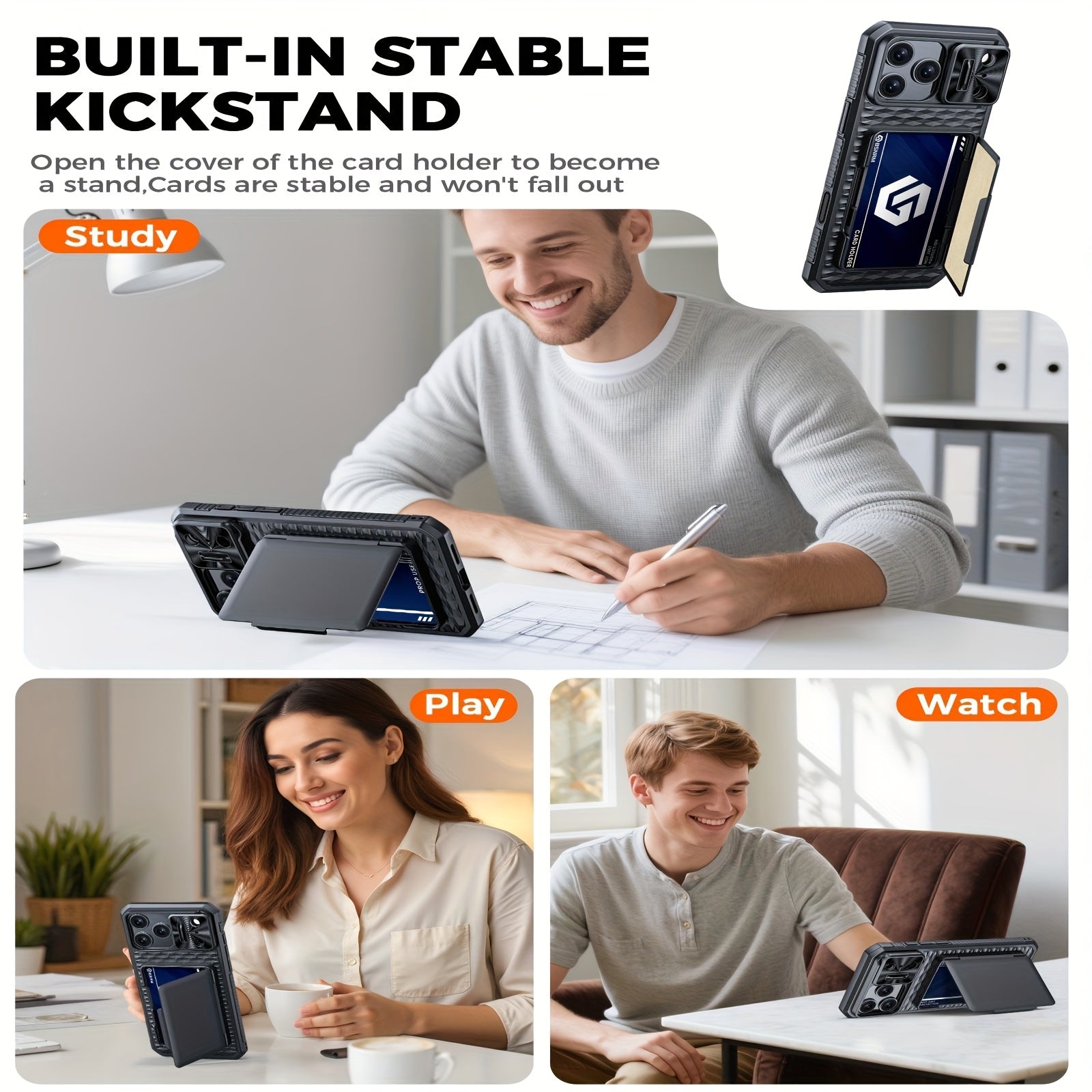 Compatible with iPhone 17 Pro Max Case Wallet (with mobile phone lanyard with Built - in Card Holder (Stores 4 - 5 Cards) | Slide Lens Cover & with Camera Control Capture Button |Halloween gifts/Thanksgiving gifts/Christmas g