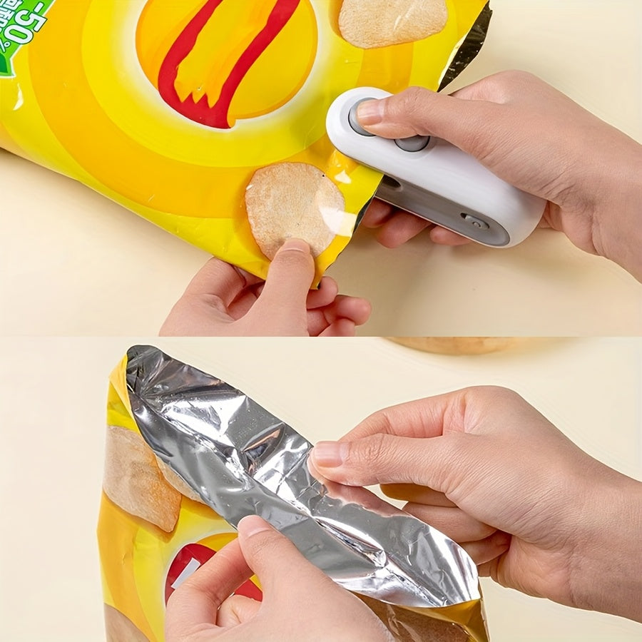 1pc Portable Hand- Sealing Machine with Magnetic Closure & USB- (Battery/USB Charging) - Mini PVC Plastic Bag Sealer for Snacks,,, for home, Travel, Picnic, Camping - Seals Chip Bags, Packaging Automatically