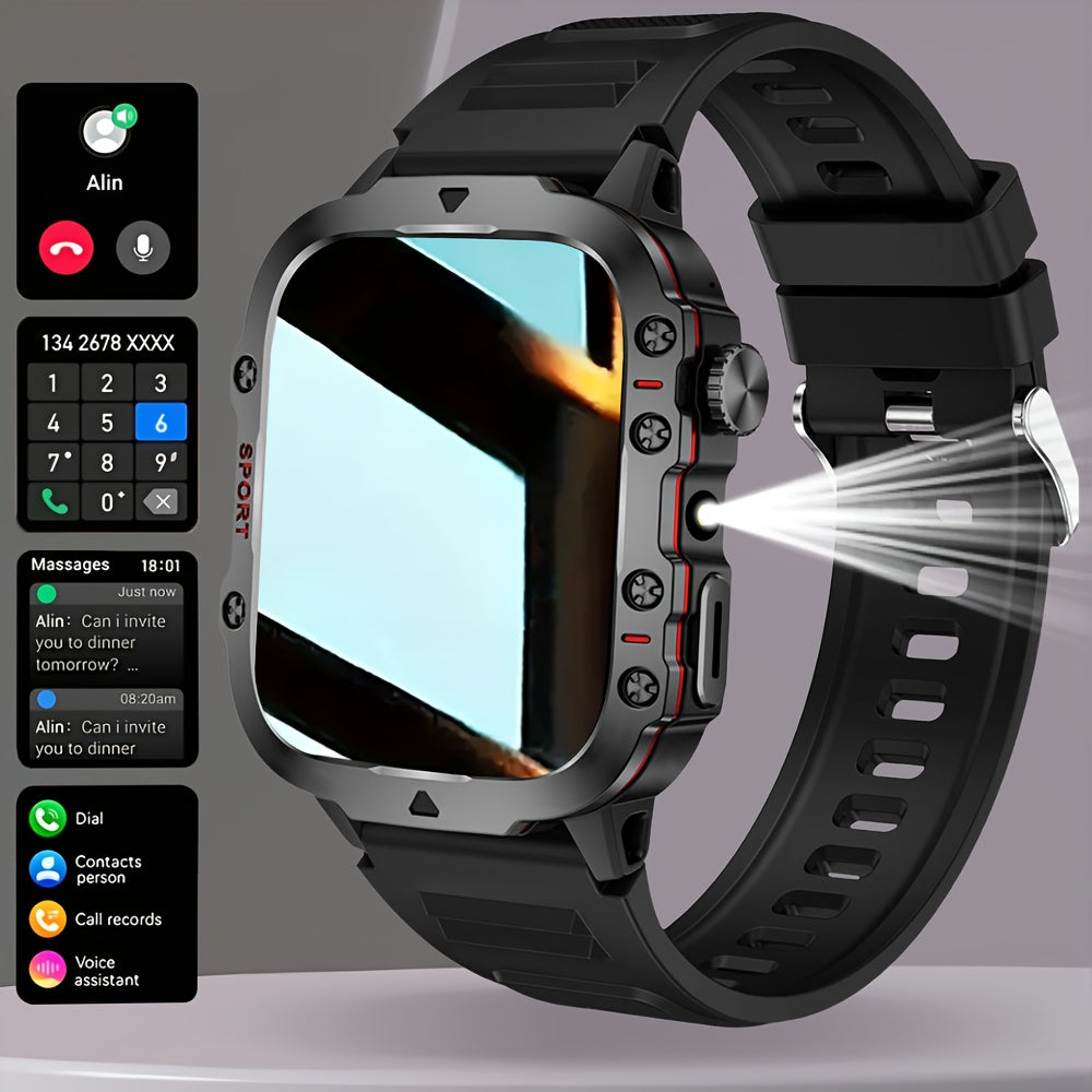 [Smartwatch for Men/Women] New Smartwatch for Men and Women - Wireless Calling/Text Messages/Multiple Sports Models/Remote Camera Control/Fitness Tracker, Compatible with iPhone & Android, USB Charging, Silicone Strap, Modern