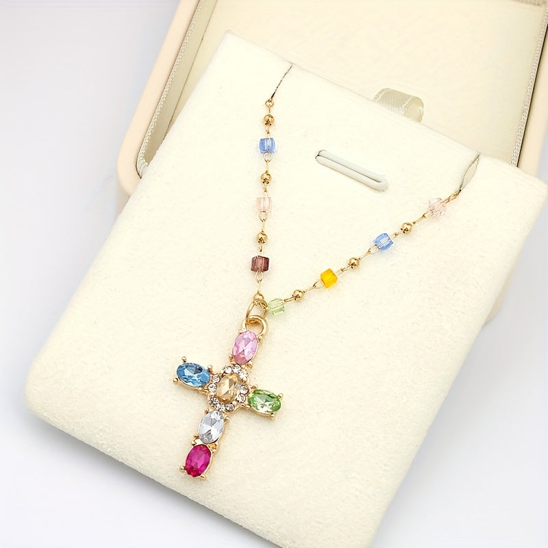 Colorful Cross Pendant Necklace