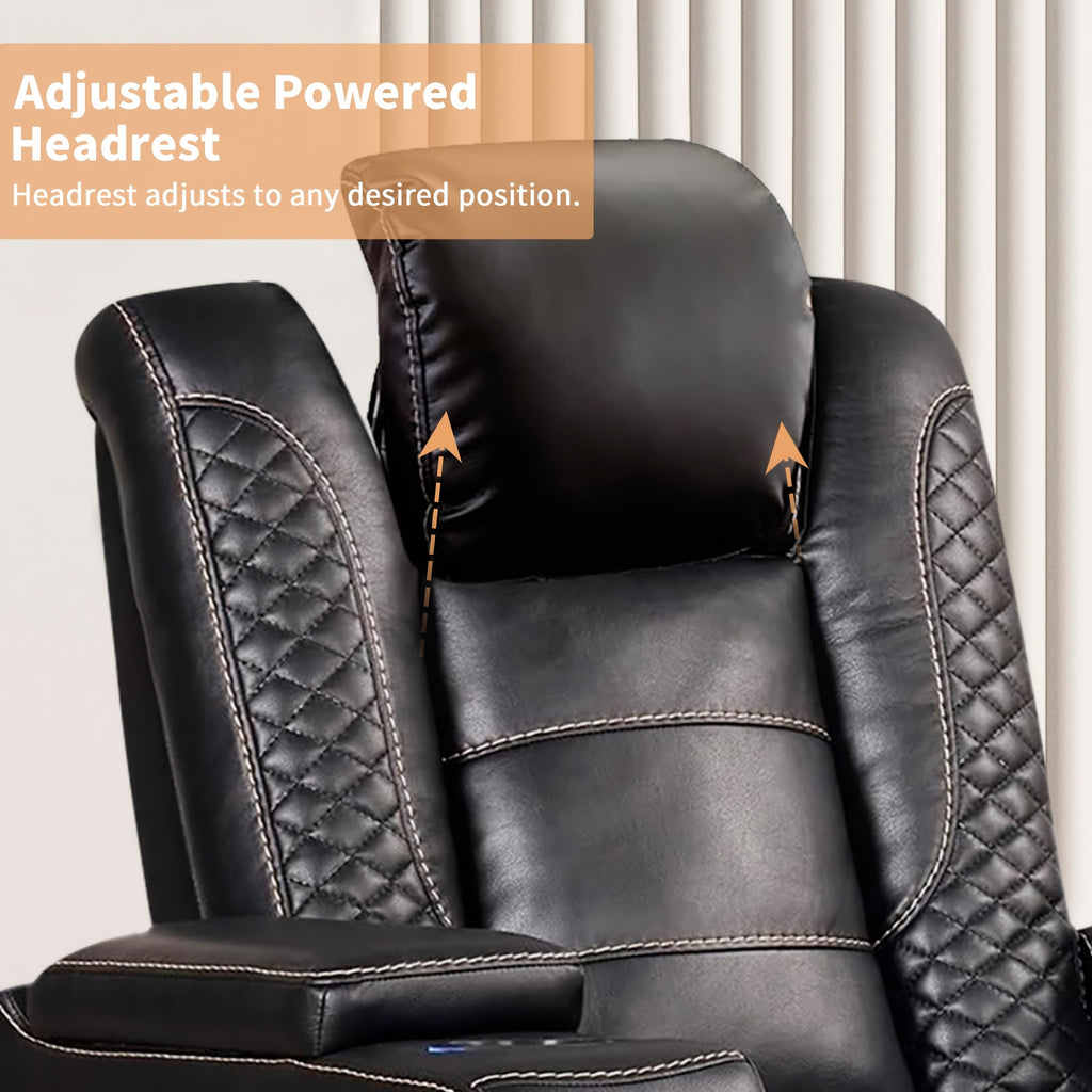 Men's Luxury Electric Recliner Chair, Heavy-Duty Metal Frame, Plush Leather-like Upholstery, Dual-Motor Lift & Recline, USB Ports & Cup Holders, Hidden Storage Armrests, Headrest Adjustment, for Home Theater Seating