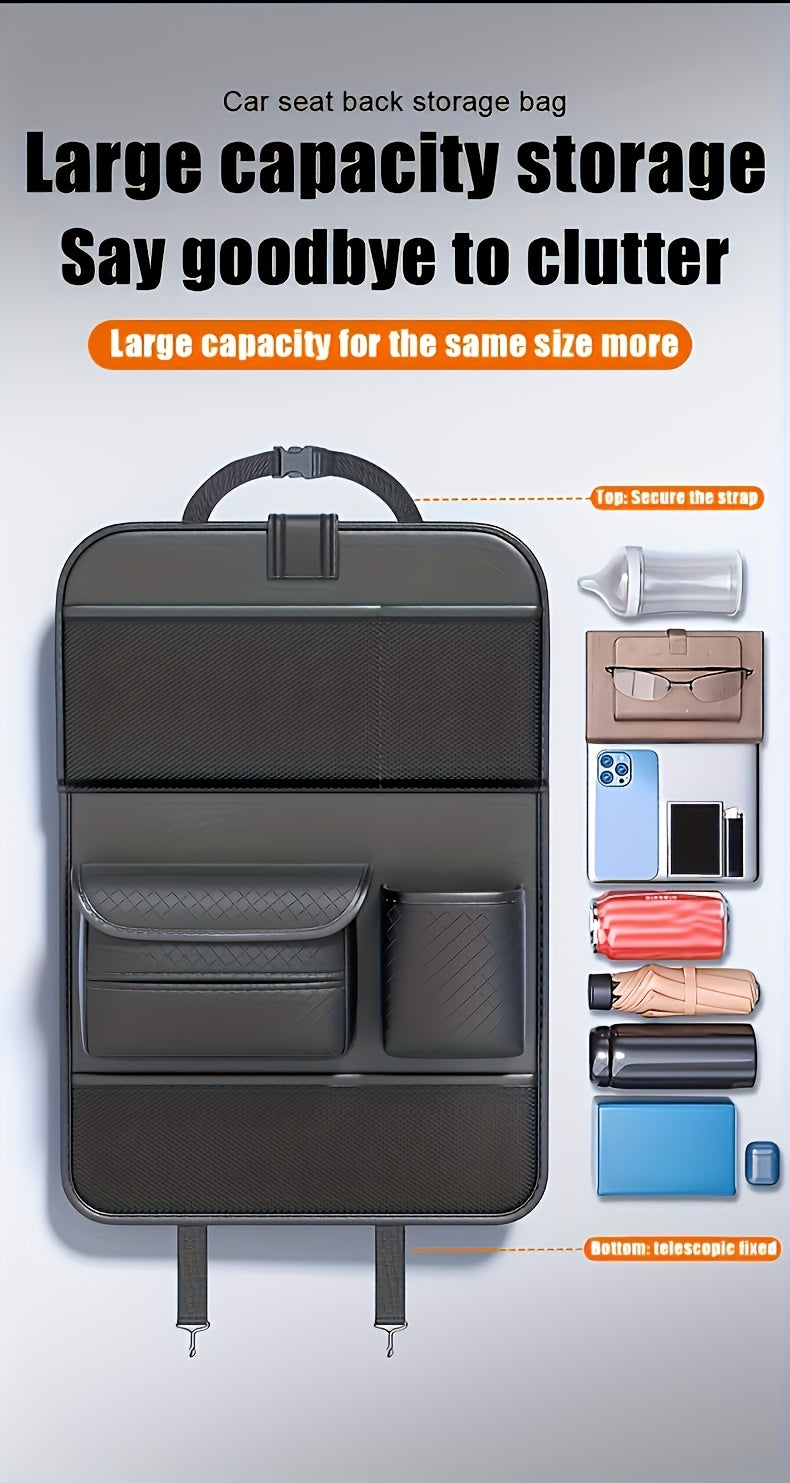 PU Leather Car Seat Back Organizer