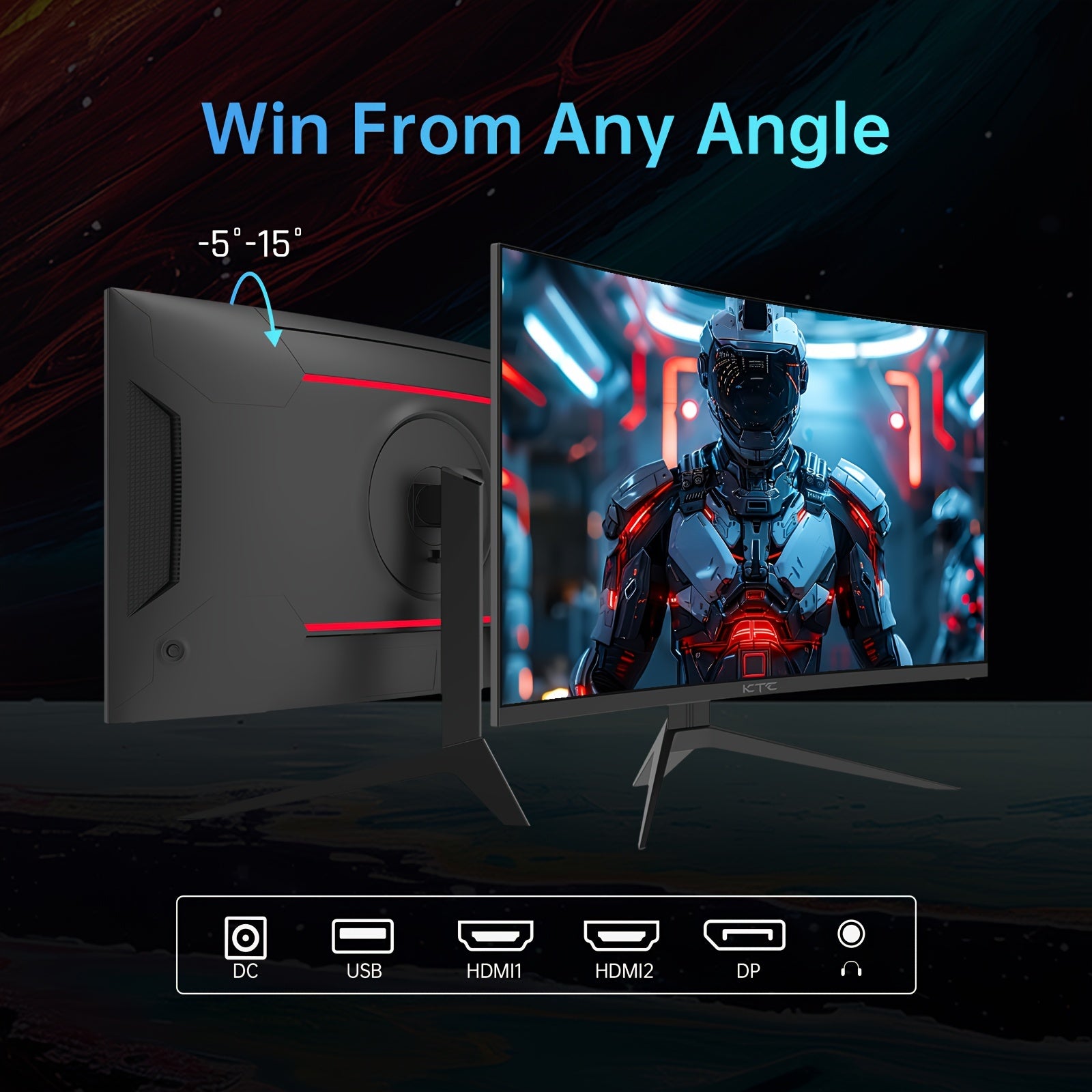 KTC 32" 240Hz Curved Gaming Monitor HDR10 1080P FHD, Curved Monitor, Monitors For Gaming, Pc Monitor, Ultrawide Monitor, Ultra Wide Monitor, Monitor Ips, Widescreen Monitor, Lcd Monitor, Monitor Externo