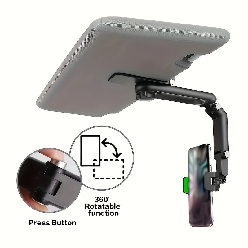 Car Phone Holder, 1080° Rotating Sun Visor, Multifunctional Mount, Safe and Convenient Hands-Free Driving Solution, Suitable for iPhone and Other Smartphones