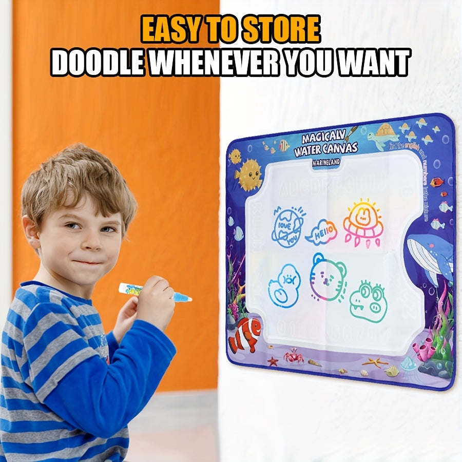 1pc Magic Water Canvas Graffiti Mat - Non-Toxic Washable Kids art mat with Water Painting, Portable Drawing Board with Soft Cloth Storage, for Home, School, Travel - Ideal Birthday or Christmas Gift for Boys & Girls, Home Lea
