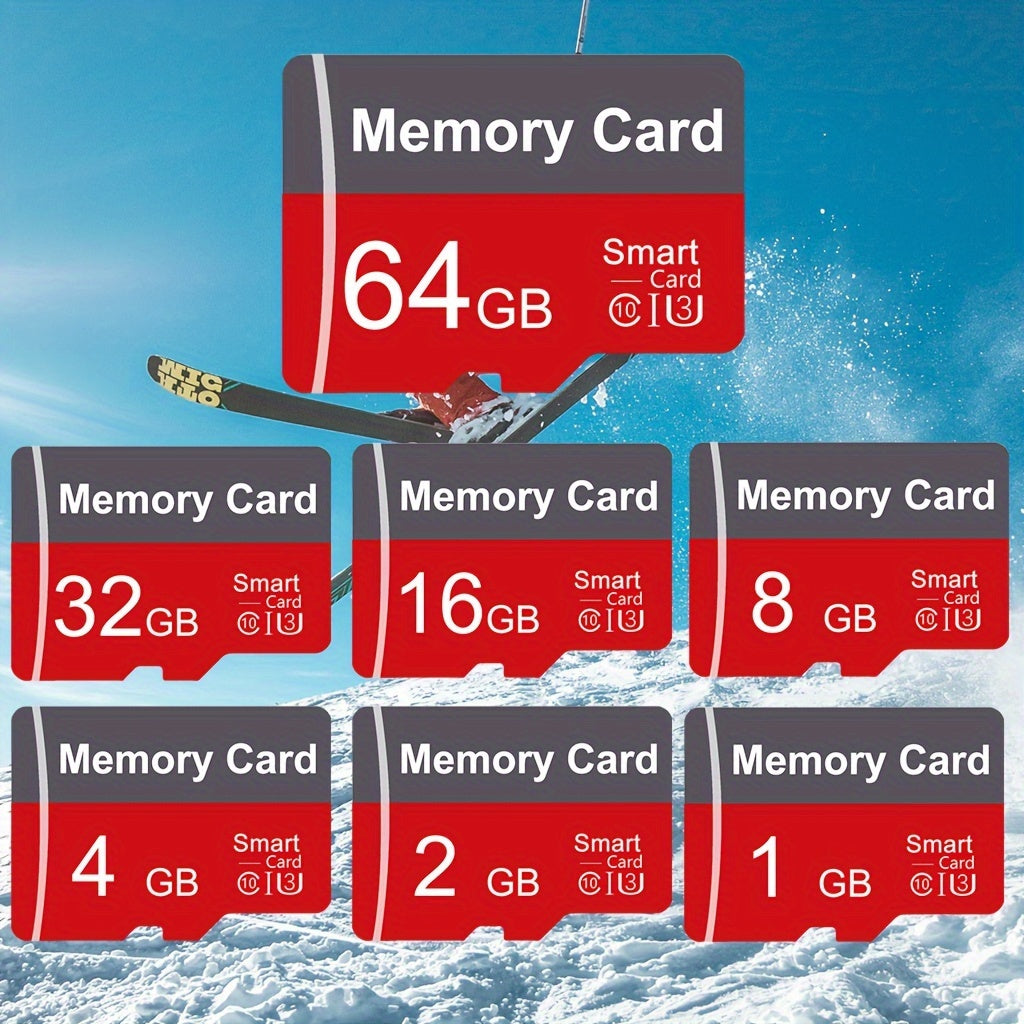 [High Speed Memory Card] High Speed 1pc Memory Card 64GB 32GB 16GB With Adapter | Flash TF Card 8GB 4GB 2GB 1GB, A1 C10 Memory TF Card For Tablet/Camera/Mobile Phone/Laptop/PC/Car Audio/Game Console/Audio - Store Your Files S