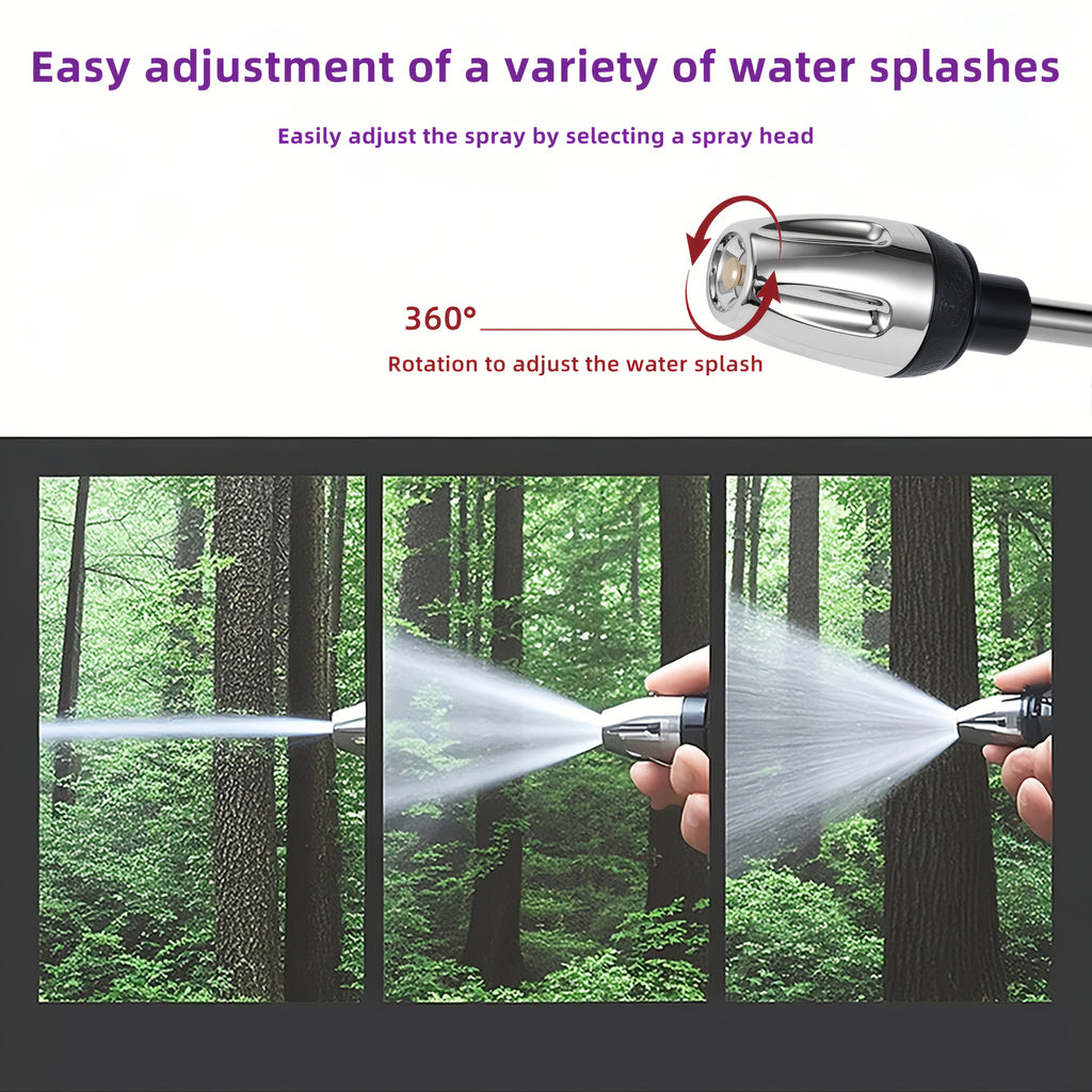 [Portable | High-Pressure] 1pc Portable High-Pressure Hose Spray Gun | Adjustable Thick Rod Spray, Multi-Functional Garden Hose Nozzle | Durable Plastic Construction, Adjustable Spray Pattern, 3/4" and 1/2" Quick Connect Adap