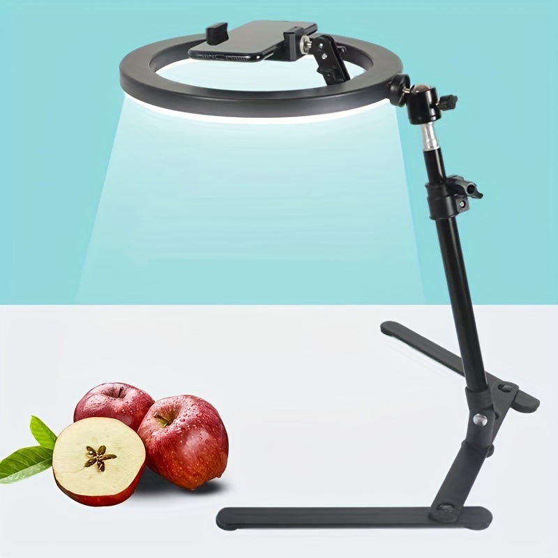 10-Inch Macro Photography Stand with LED Light - Adjustable Tripod for Close-Up Photography of Strawberries and Other Small Objects, No Battery Needed, ≤36V Power Mode, Photography Equipment|Adjustable Tripod|No Battery Nee