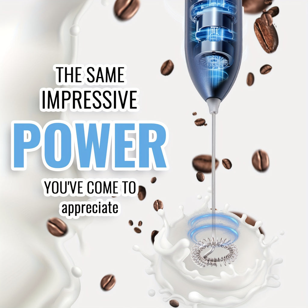 Lalayuan Powerful Electric Milk Frother & Drink Mixer - Heavy-Duty Stainless Steel Handheld Electric Whisk with 2-in-1 Design, 2-in-1 Foaming & Blending