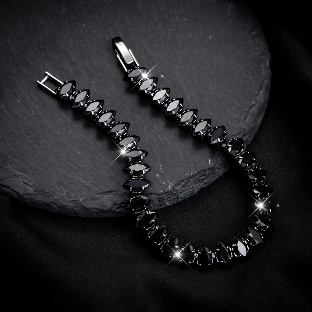 Gothic Style Black Tennis Bracelet