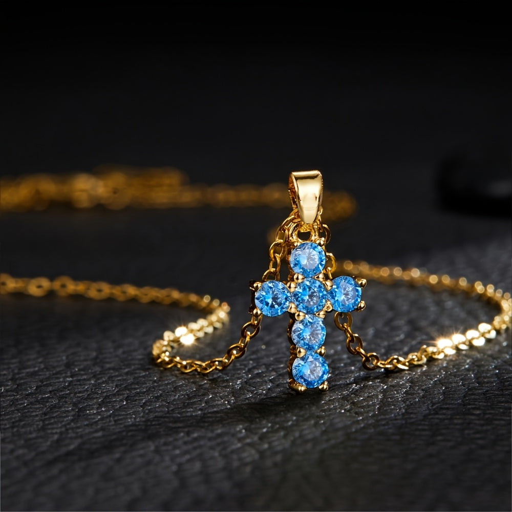 Golden-Tone Copper Cross Necklace