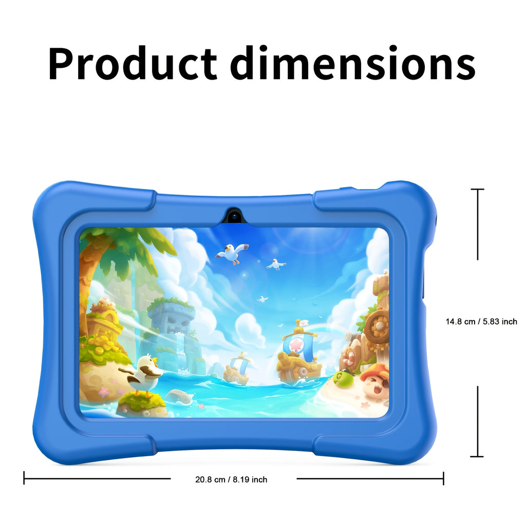 Android 13 7-Inch Kids Portable Tablet with Case 4GB (2GB+2GB Expandable) RAN+32GB ROM, Support 1TB Expandable, Quad-Core Processor, HD Display, Dual Camera, Dual WiFi (2.4G+5G), 2025 New Boys and Girls Gifts