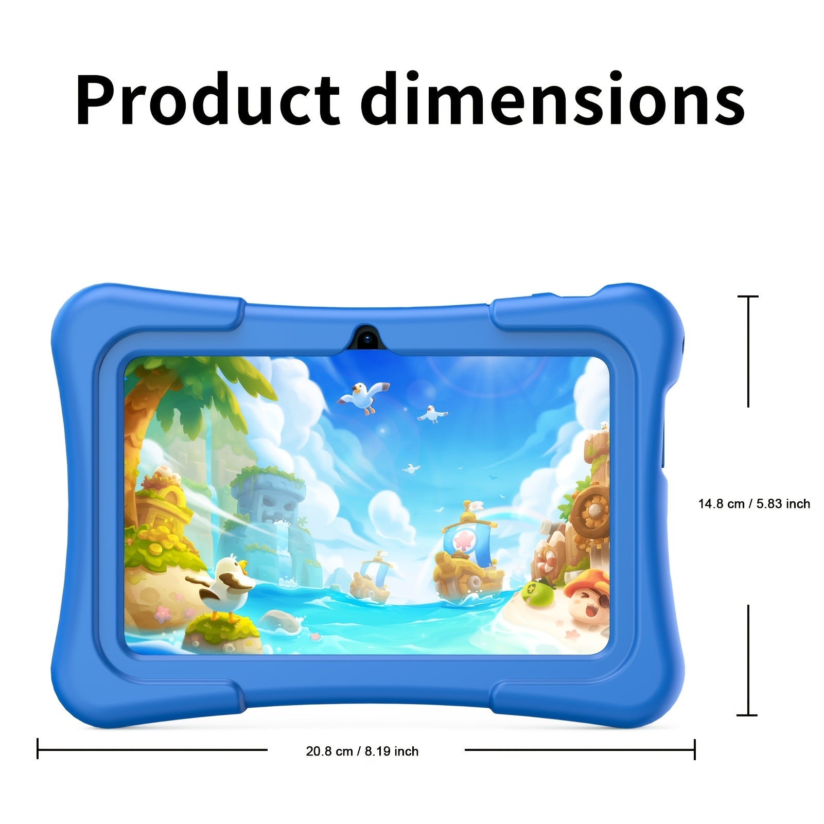 Android 13 7-Inch Kids Portable Tablet with Case 4GB (2GB+2GB Expandable) RAN+32GB ROM, Support 1TB Expandable, Quad-Core Processor, HD Display, Dual Camera, Dual WiFi (2.4G+5G), 2025 New Boys and Girls Gifts