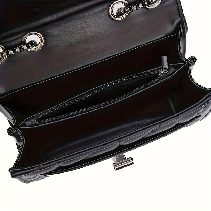 Elegant Mini Tartan Crossbody Bag with Adjustable Shoulder Strap, Turn Lock Closure, PVC Lined Handbag for Women - Urban Style, Non-Washable