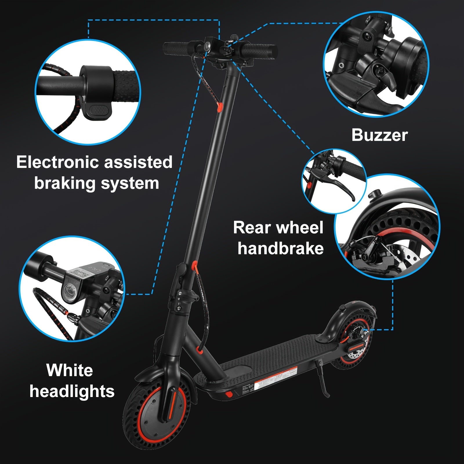 8.5 Inch Foldable Electric Scooter for Adults with LED Display Motor Power Ranges for 350W, Class A 7.8/10.4Ah Lithium Battery, 3 Speed Modes, 15 - 30 Mile Range And Maximum Load Capacity Of 220.46 LB