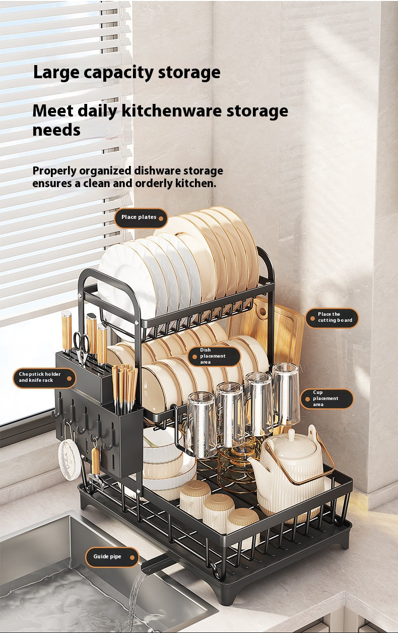 Double-Layer Carbon Steel Dish Rack