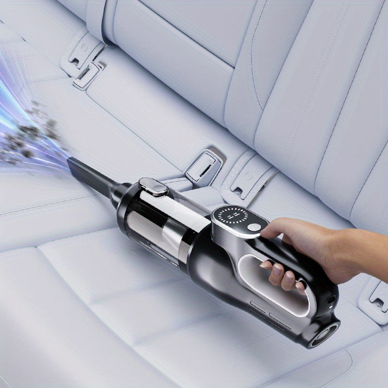 [2-in-1 Car Vacuum Cleaner] 2-in-1 Portable Wireless Brushless Car Vacuum Cleaner | Handheld Cordless Vacuum & Air Duster with LED Light, Multi-Nozzles for Car, Home, Office, Pet Hair | 15KPa Suction Power, 0.3H Runtime, USB