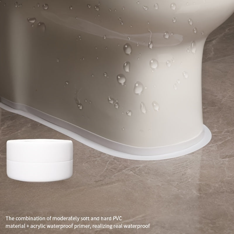 2 Rolls Heavy-Duty Self-Adhesive Bathtub and Toilet Sealing Tape - Waterproof Edge Protector, Suitable for Bathroom Shower Sink Floor Wall Caulking | Moisture Resistant Easy to Apply Long Lasting Adheisve|Bathwater Proof Smoo