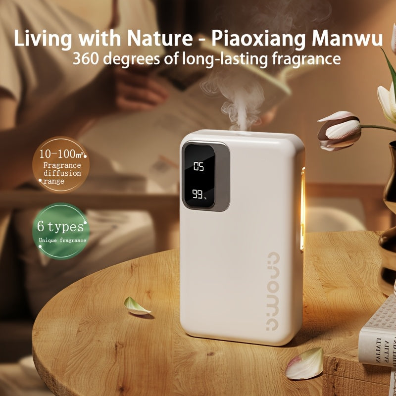 Deodorizing & 2-in-1 | Smart Aroma Diffuser with 7-Level Timer Spray + USB Fast Charging, 1800mAh Long-Lasting Battery, Ideal for Bedroom Moisture, Bathroom Odors, and Office Stale Air. No Essential Oils Needed, Freely Mix Fr
