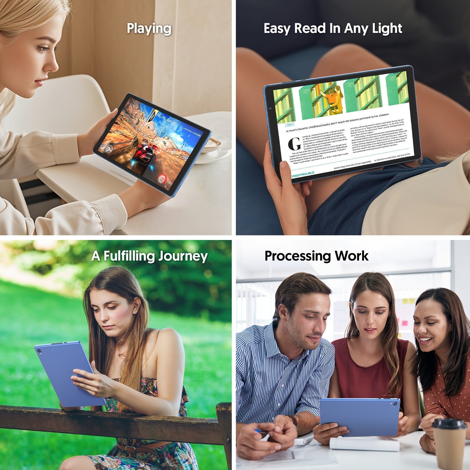 10-Inch Android 14 Tablet, Quad-Core Processor