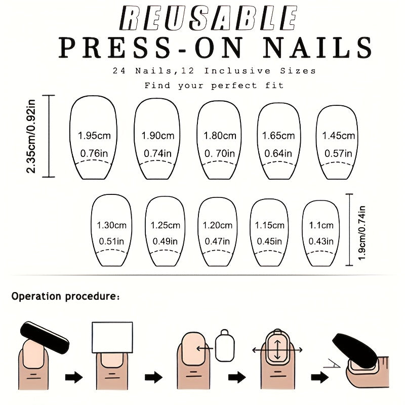 254 Round Art French-Style Fake Nail Tips Wearable Nail Stickers Ready-Made Nail Stickers 24pcs, Nail Art, Ballet Shape Nails, French Manicure, Reusable Nails, Durable Stickers, False Nails, Press On Nails, Beauty Lovers, Par