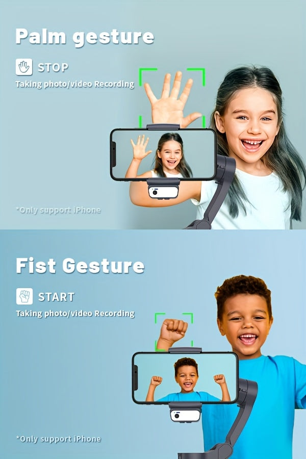 [Smartphone Gimbal Stabilizer] 3-Axis AI Tracking Smartphone Gimbal Stabilizer for Photography, Live Streaming, and Vlogging - Compact, Highprecision, Handheld, Sleek, Stable Performance