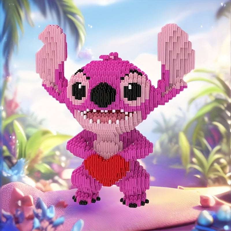 Stitch Building Blocks Set - Official Stitch 3D Model Kit with Expressive Eyes, Poseable Arms & Heart, Large 4000pcs Construction Set for Birthday Party Decorations, Role Play, Photo Props - Compatible with Stitch Fans (Offic