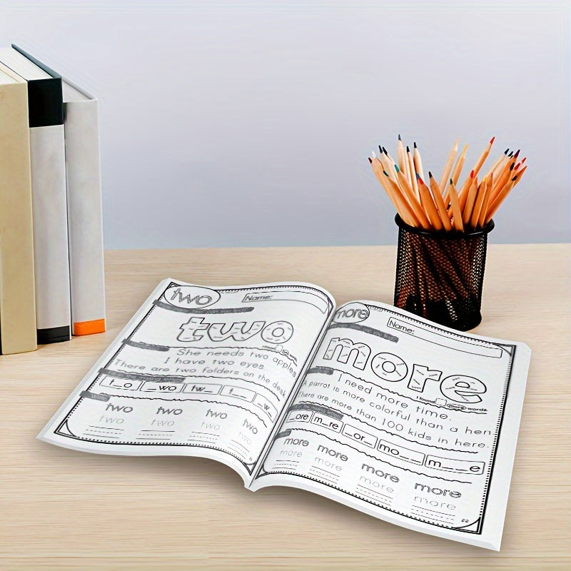 50-Page High-Frequency Kindergarten Sight Words Workbook - Phonics & Spelling Practice, Paper Material, Homeschool & Classroom Handwriting Aids