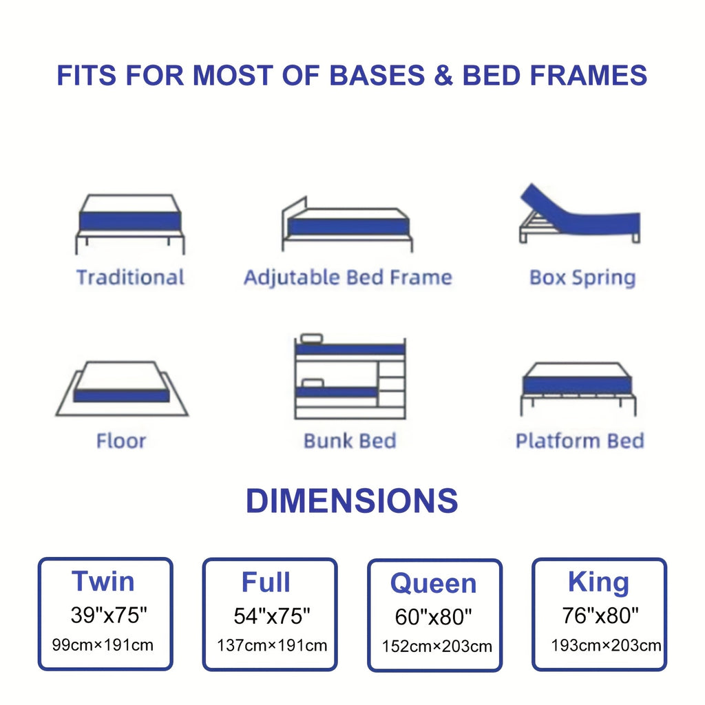 MRH 12-Inch White Box-Style Hybrid Mattress with Memory Foam & Individually Pocketed Springs - Fire-Resistant, Firm Support for Home Guest Rooms & Hotels, No Power Needed, Durable & Comfortable Sleep Solution, Hotel Bedding,
