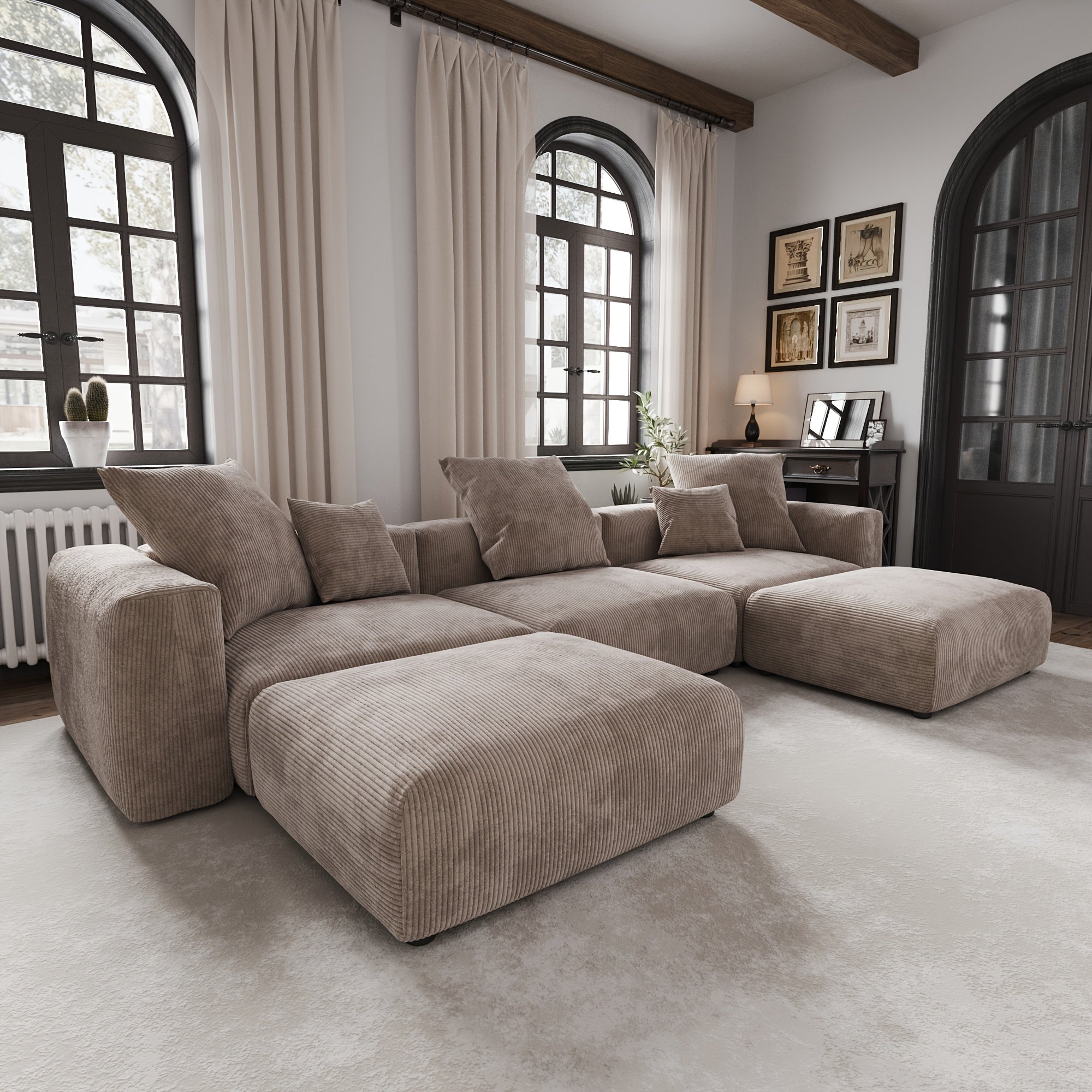 Extra Large U-Shaped Modular Sectional Sofa Couch