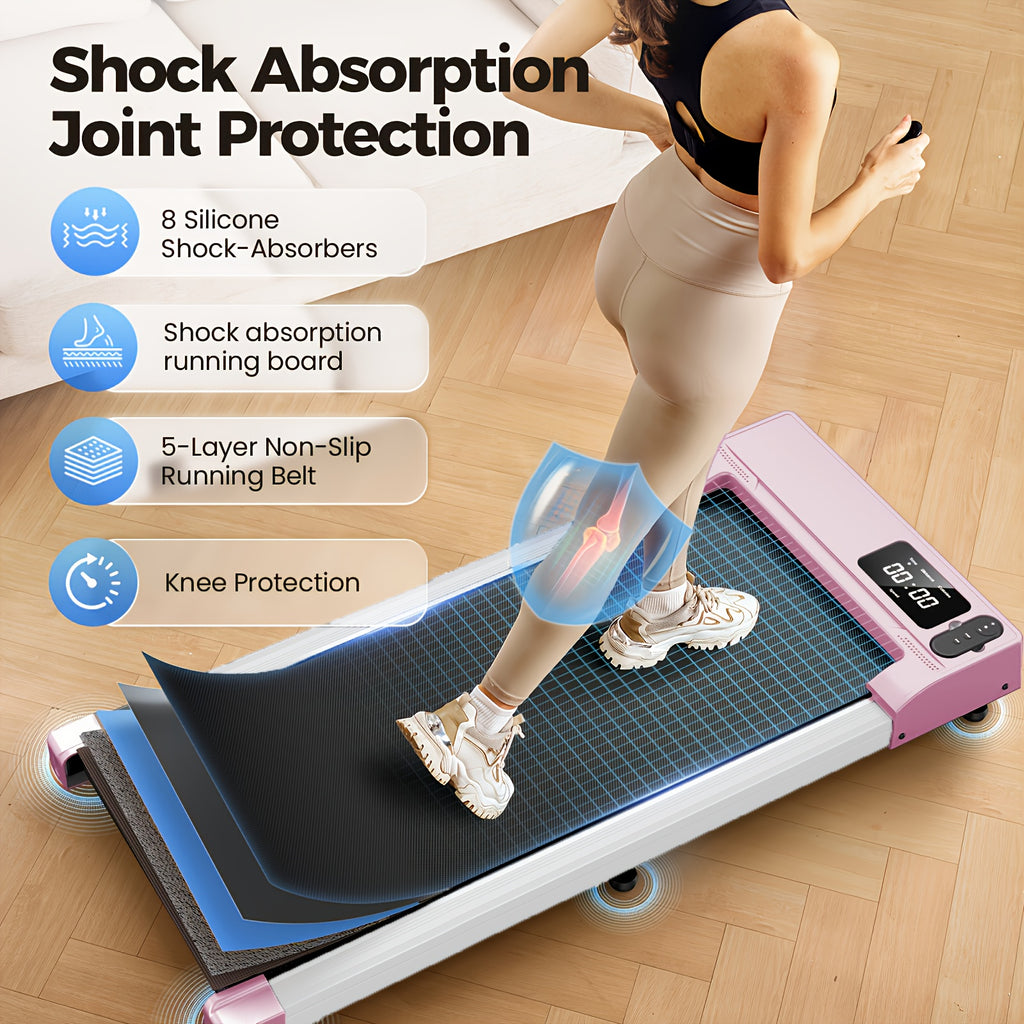 Portable Under Desk Walking Pad Treadmill, Support 2.5HP Lightweight Home Office Fitness Treadmill, 2-in-1 Walking Pad for Walking And Jogging Quiet, 265Lbs Capacity with Remote Control & LED Display, Stepping, Walking Traini