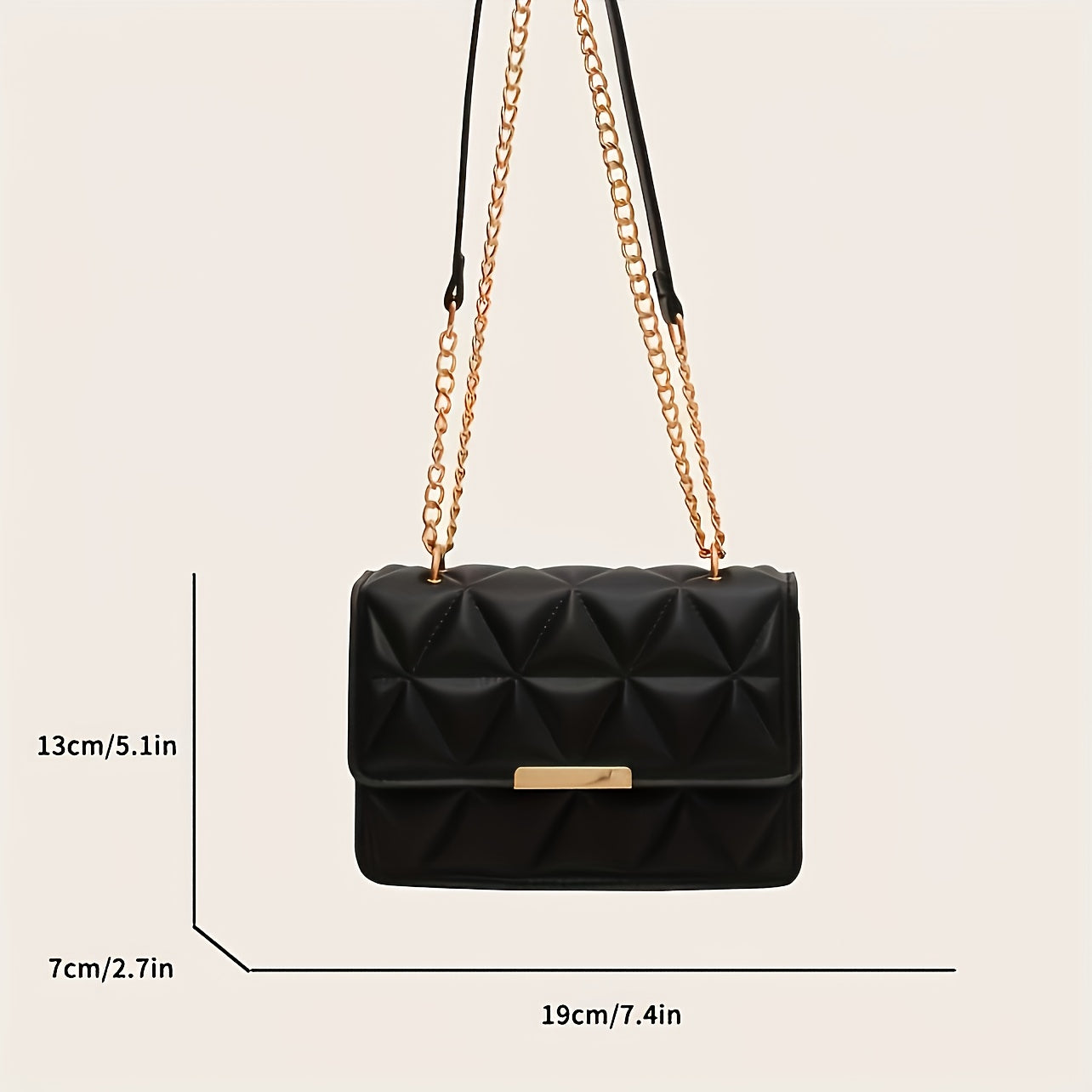 [Chain Crossbody Bag] 4-Season Fashion Chain Crossbody Bag, Women's Mini Shoulder Bag, Luxurious Versatile Handbag, Stylish Square Crossbody Wallet, Trendy Minimalist Purse, Chain Strap Small Square Bag for Shopping, Work, Co
