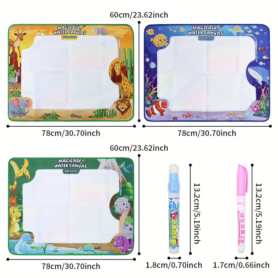 1pc Magic Water Canvas Graffiti Mat - Non-Toxic Washable Kids art mat with Water Painting, Portable Drawing Board with Soft Cloth Storage, for Home, School, Travel - Ideal Birthday or Christmas Gift for Boys & Girls, Home Lea