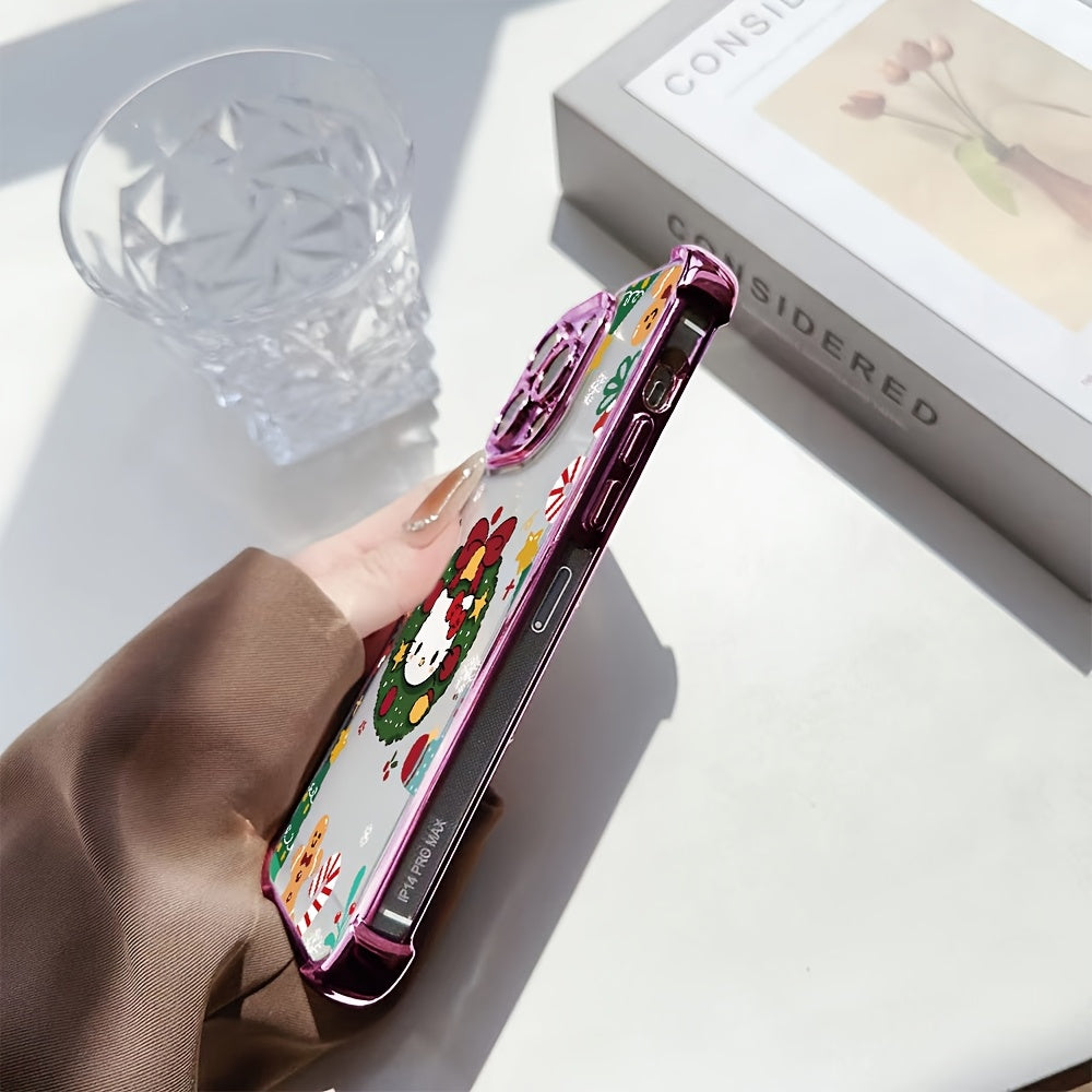 Christmas Cartoon Gift for hello kitty Phone Case Compatible with for iphone 17, 16E, 16, 15, 14, 13, 12, 11 Mini Pro Max Air X XR XSMAX 8 7 Plus, Shockproof Transparent Soft Back Cover, Christmas Phone Case, Phone Cases, Pho