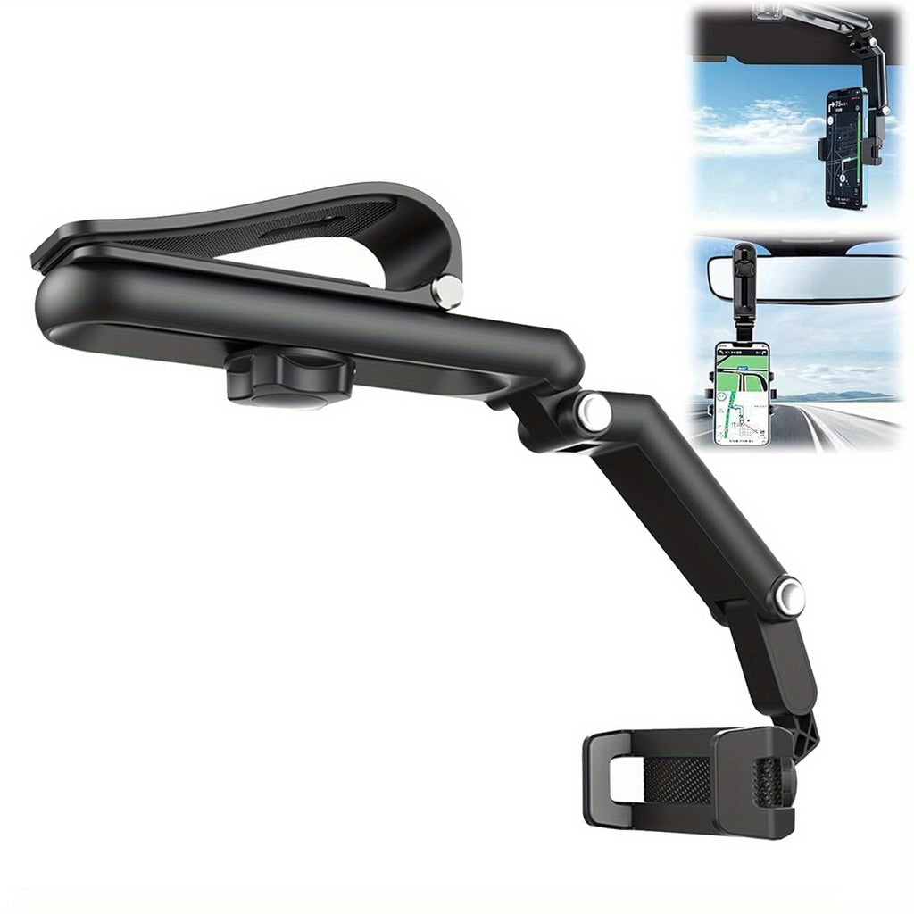 1080° Multifunctional SunVisor Phone Car Mount, 360 Degree Rotating Cell Phone Holder for Any Scene, Retractable Car Phone Holder.