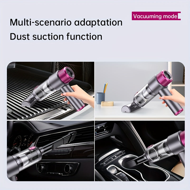 [Portable Vacuum] High-Power 4-in-1 Portable Wireless Vacuum Cleaner 15000PA Mini Vacuum, Compressor Air Blower And Pump Handheld Vacuum with Brushless Motor for Car, Home, Office, Camping, Computer Keyboard Laptop Dust Clean